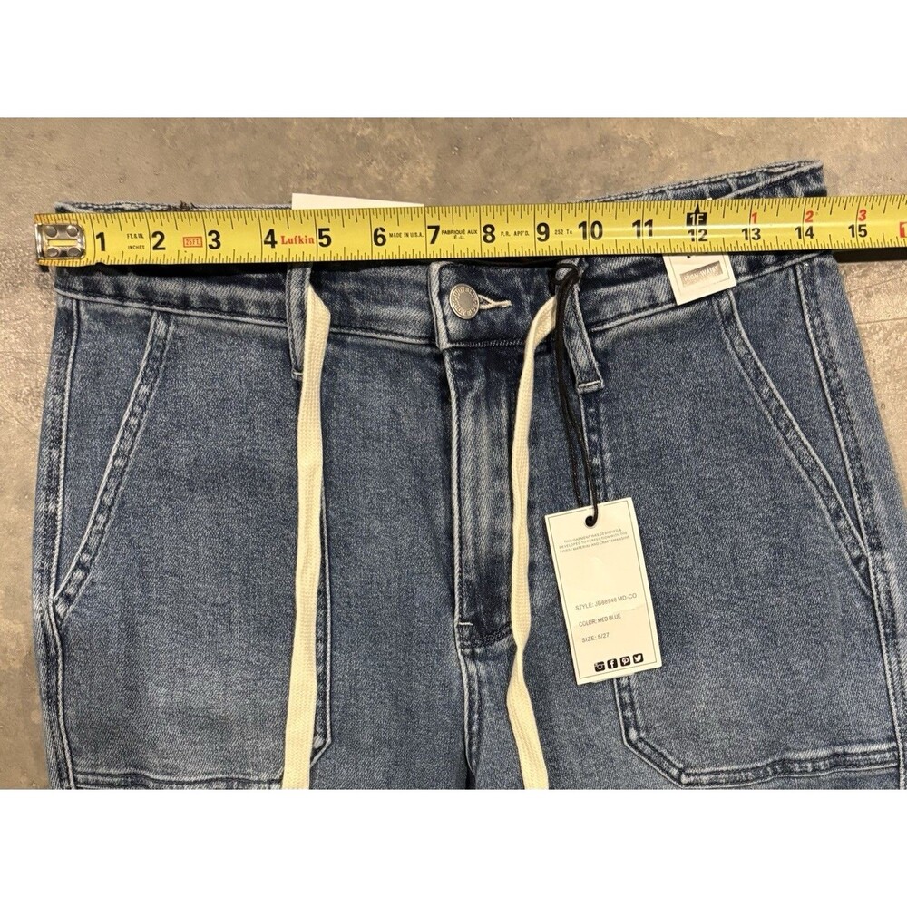 NEW Judy Blue Jeans Womens 5 / 27 High Waisted Denim Jogger Medium Wash - Picture 3 of 7